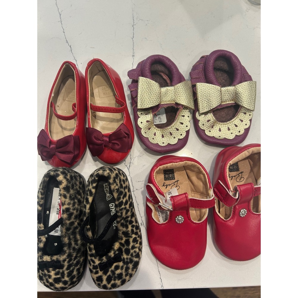 Janie and Jack Gymboree Baby Shoes Bundle Red‎ Leopard Purple Bow Mary Janes